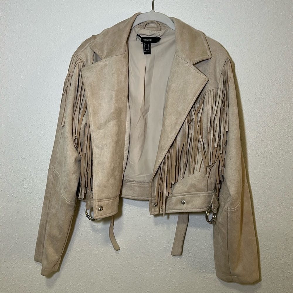 Tan fringe jacket